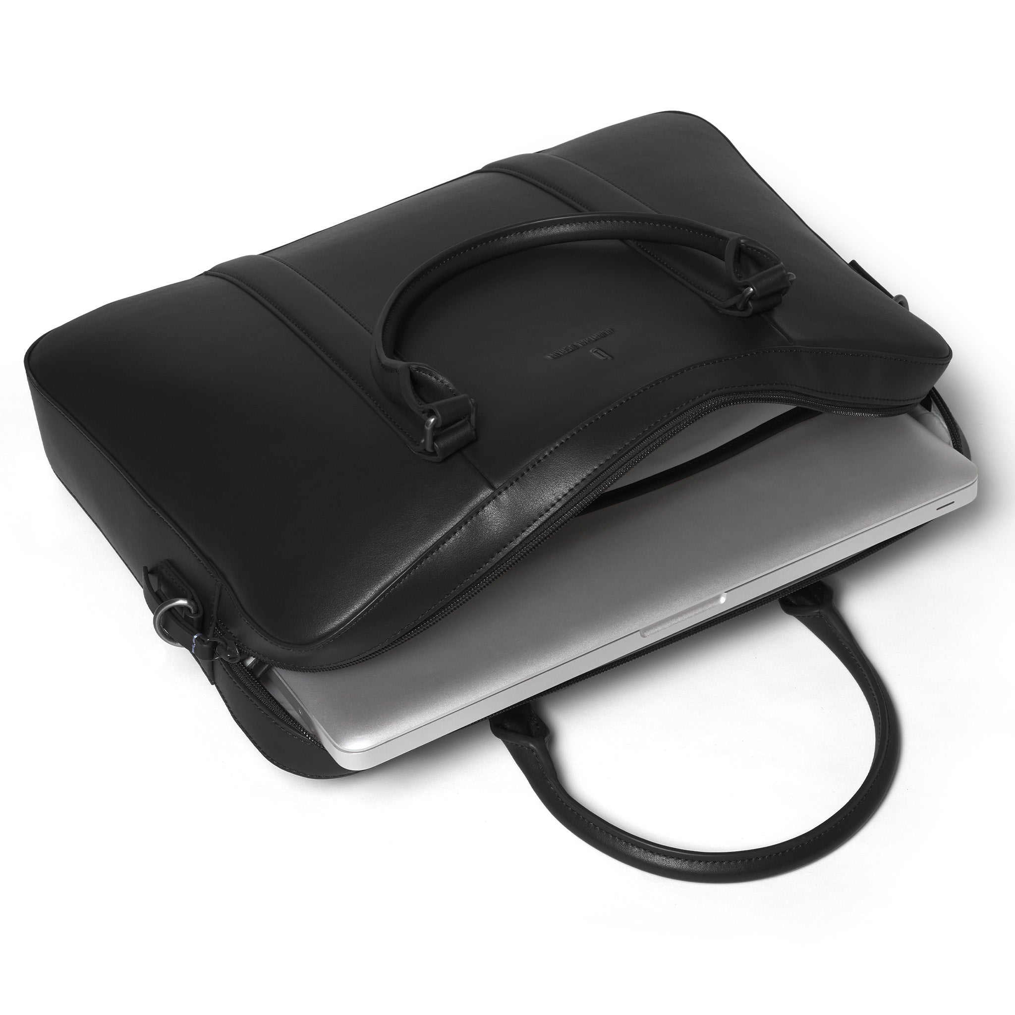 Classic Briefcase Cactus Leather Black - Lilienthal Berlin