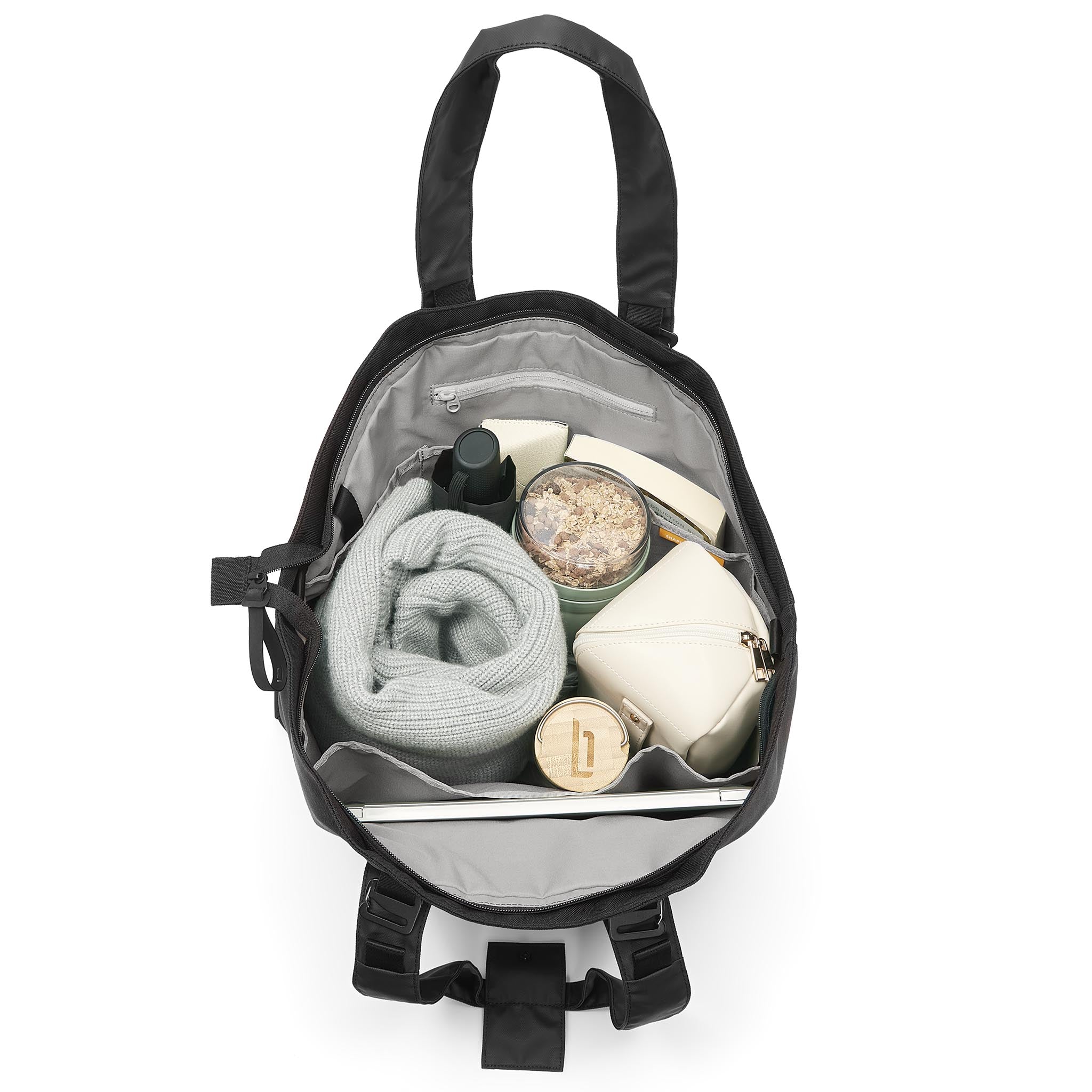 Tote Bag Recycled Polyester Black - Lilienthal Berlin