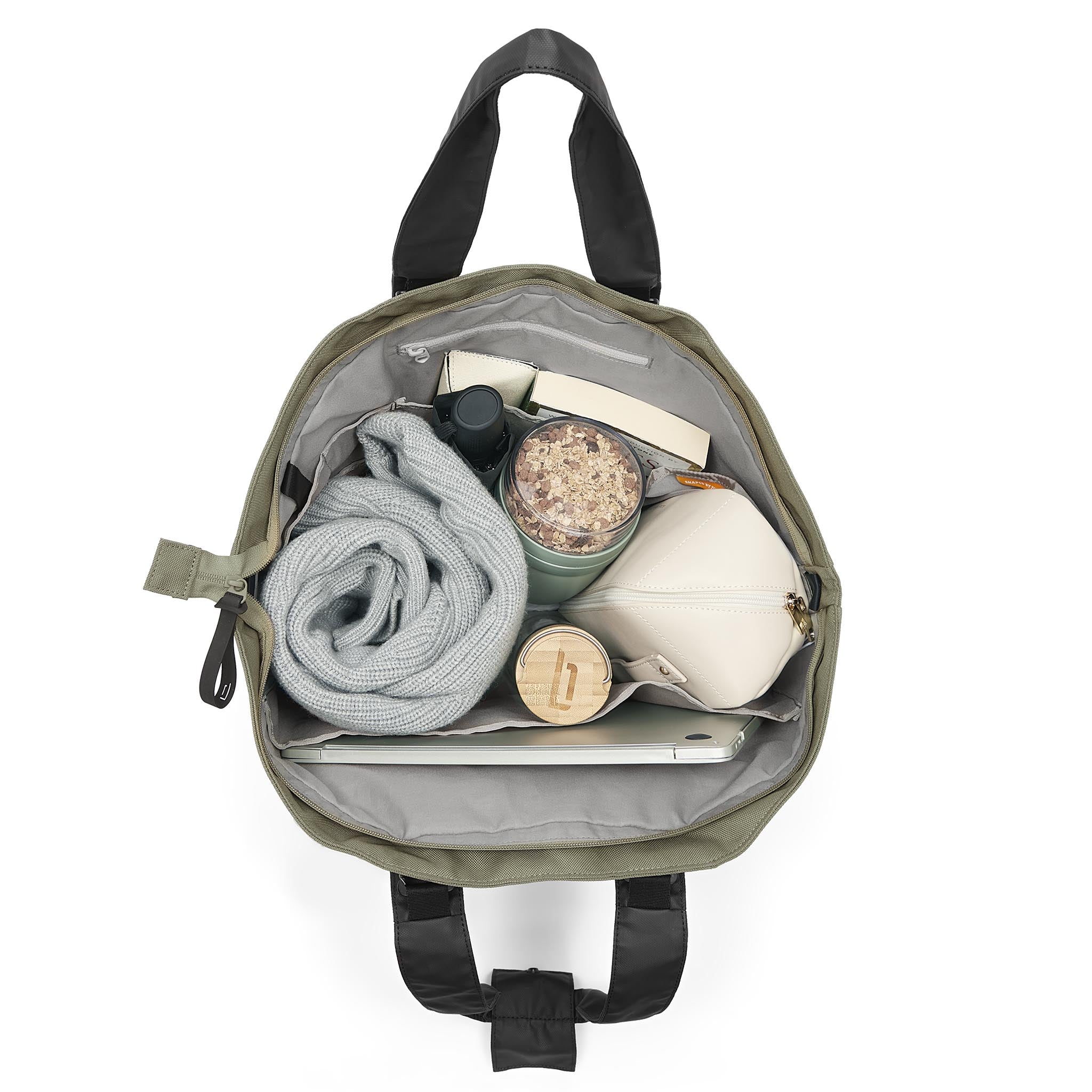 Tote Bag Recycled Polyester Olive Green - Lilienthal Berlin