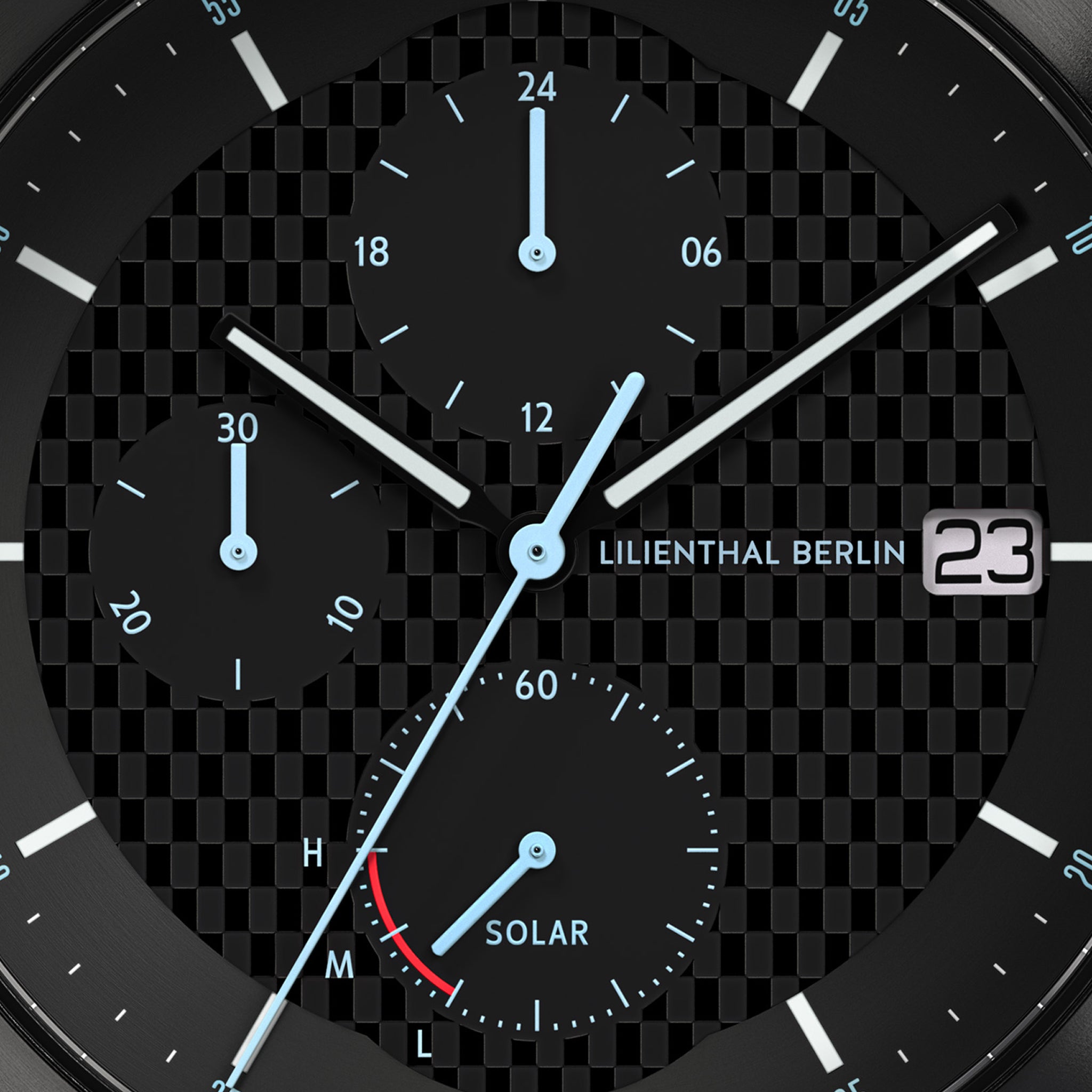 Chronograph Solar – Watch – Black – Stainless Steel Linked