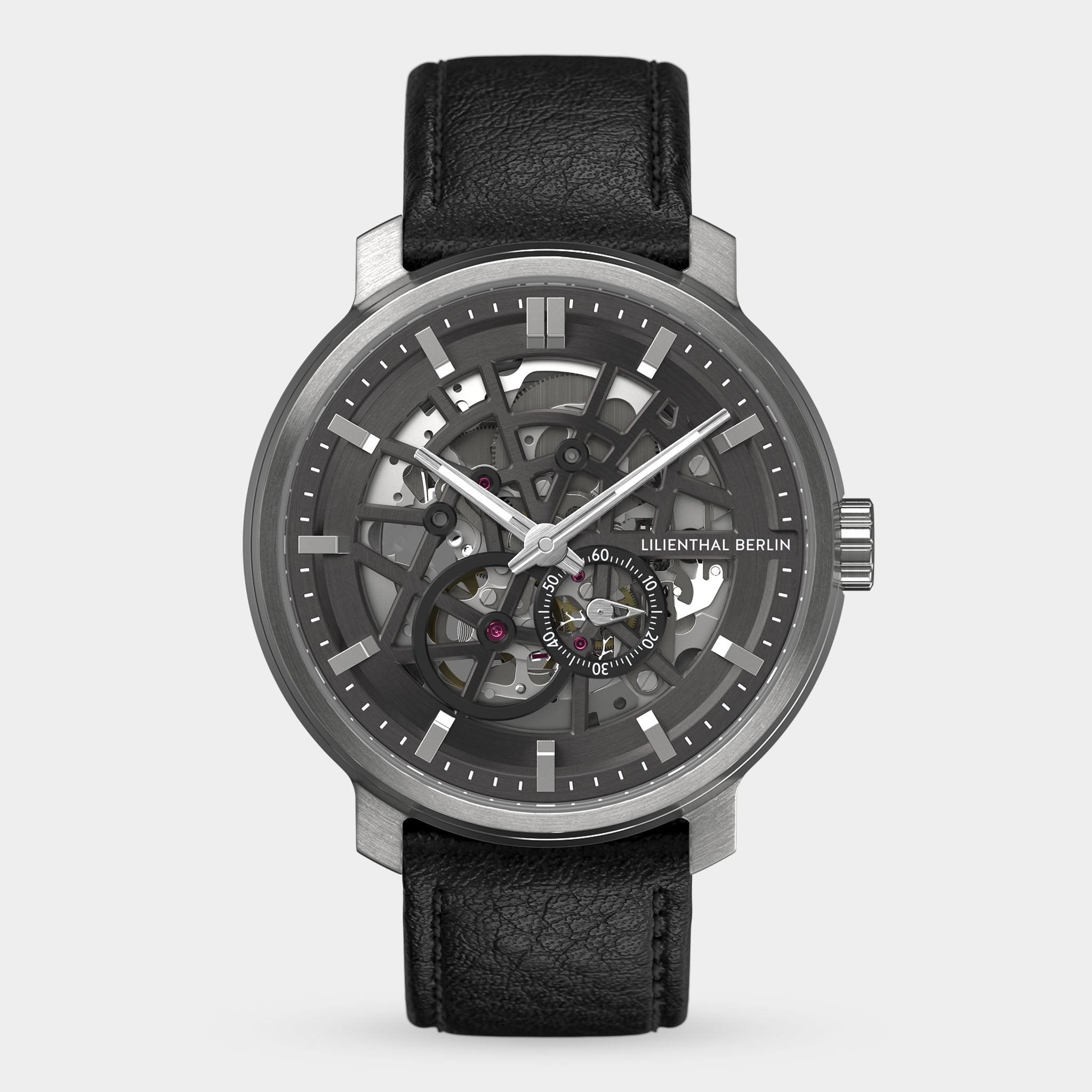 Watch – Neolux Skeleton – Silver – Leather Black | Lilienthal Berlin
