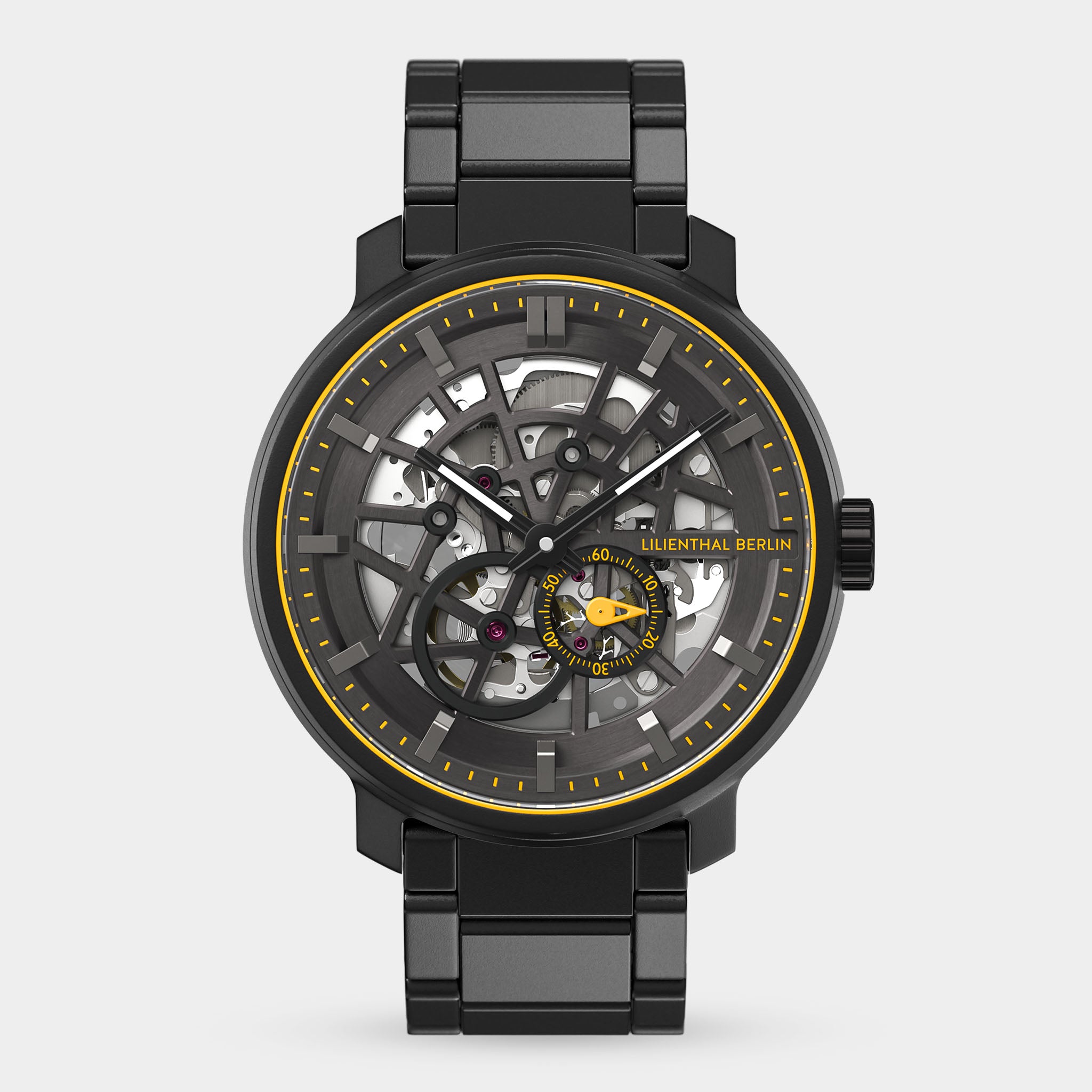 Watch Neolux Skeleton Black Orange Stainless Steel | Lilienthal Berlin