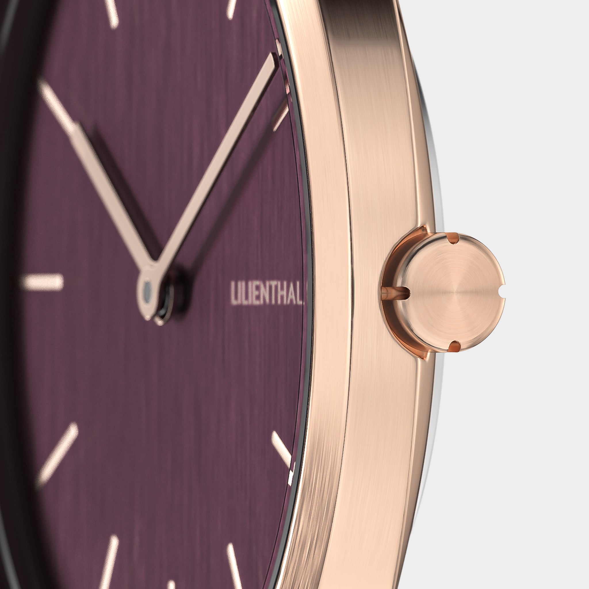 Watch – Rosalux – Rosegold Burgundy – Leather | Lilienthal Berlin