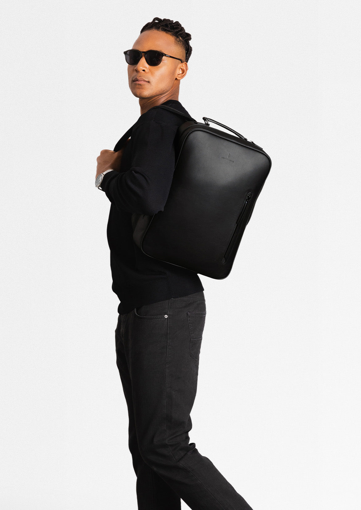 black leather minimalist backpack Virtuoso Minimalist Backpack – Black – Lilienthal Berlin