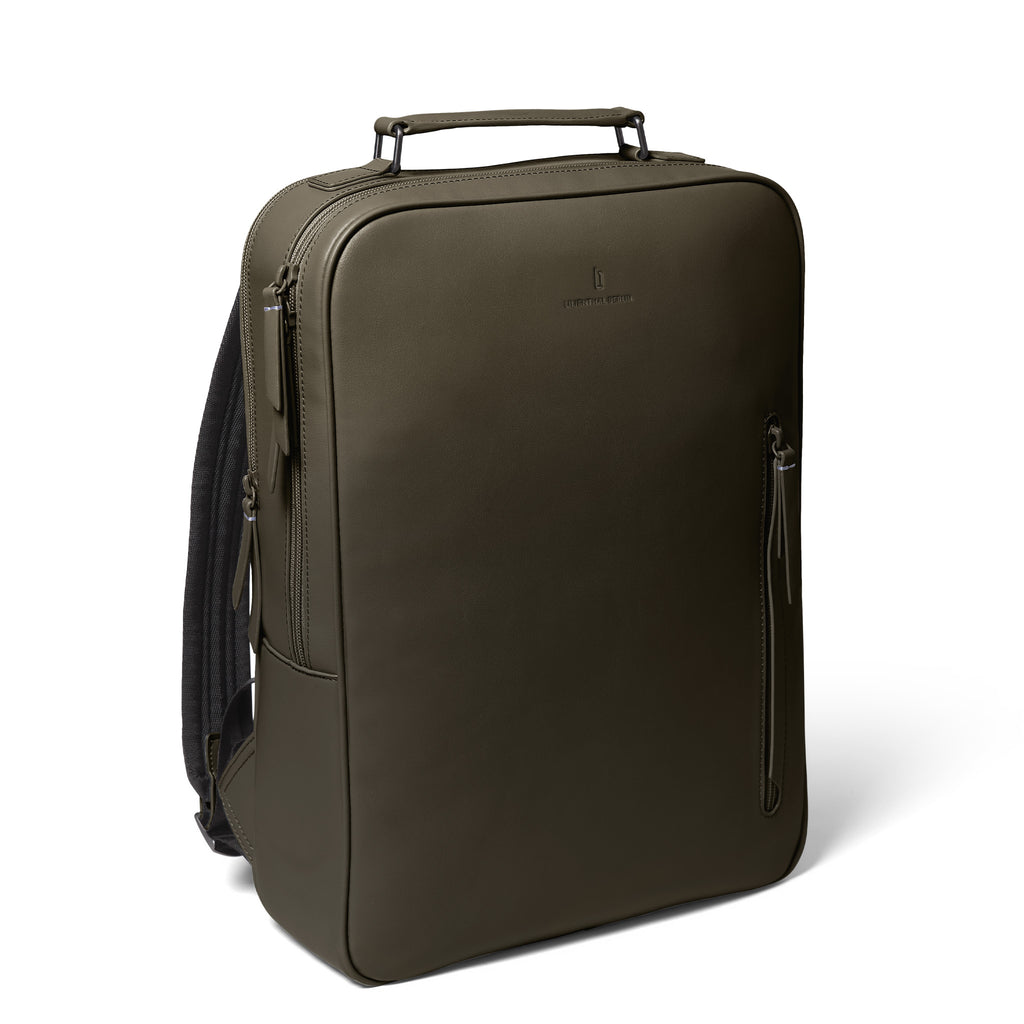 Minimalist Backpack Cactus Leather Khaki - Lilienthal Berlin