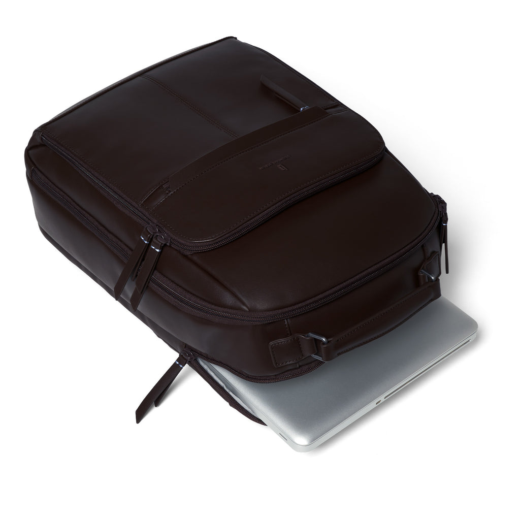 Essential Backpack Cactus Leather Dark Brown - Lilienthal Berlin