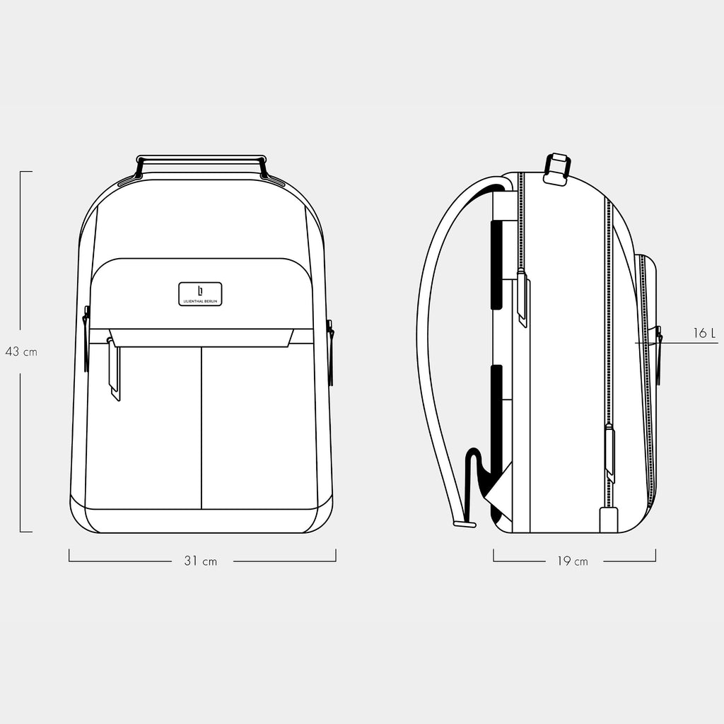 Essential Backpack Cactus Leather Dark Brown - Lilienthal Berlin