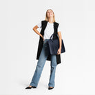 Classic Briefcase Cactus Leather Navy Blue - Lilienthal Berlin